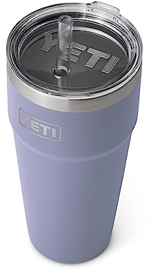 YETI Rambler Strohhalmbecher, vakuumisoliert, Edelstahl, mit Strohhalm-Deckel, 750 ml, kosmischer Flieder