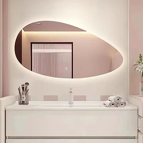 Miroir De Salle De Bain Illuminé LED, Miroir Décoratif En Forme De Goutte D'eau, Miroir De Toilette Rétro-éclairé Mural, Miroir De Maquillage Intelligent, Avec Interrupteur Tactile, Dimmable ( Size :