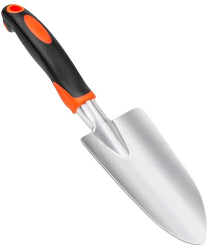 Garden Shovel Garden Hand Trowel, Heavy Duty Hand Shovel with Ergonomic Handle, Small Gardening Tools for Digging, Rust Resistant Gardening Spade Trowel Tools, Orange