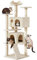 Yaheetech Árbol Rascador para Gatos Altura 178 cm Torre para Gatos Multinivel con 3 Plataformas 2 Cueva para 3-4 Gatos Beige
