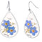 Boucles d'oreilles à fleurs pressées en dentelle Myosotis et Queen Anne | Boucles d'oreilles pendantes en argent pour filles | boucles d'oreilles femme | Cadeau pour femme