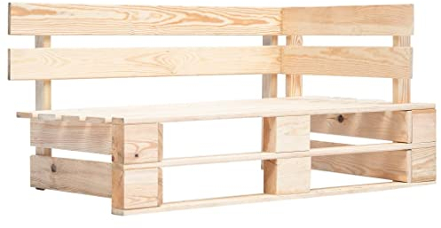 CIADAZ Garten-Paletten-Eckbank, Gartenbank, Bank Garten, Sitzbank Garten, Gartenmöbel, Parkbank, Sitzbank Outdoor Wetterfest, Außenbank, Holz
