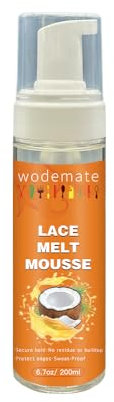 Lace Melting Mousse pour perruques, Bond Lace Melt Spray Mousse 6.7oz/ 200ml, prise ferme extrême, sans résidu, formule longue durée avec bords protecteurs