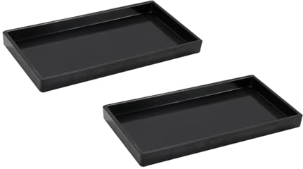 JVHLOV Set of 2 Bathroom Trays, Small Tray, Toilet Tank Storage Tray, Non Slip Rectangular Plastic Small Tray, for Bathroom Toilet Countertop Dresser
