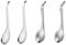 BOBOZHONG Cuchara de Esferación,4 Piezas Cuchara de Caviar Molecular,Cuchara de Esferificación de Acero Inoxidable Cuchara de Barra Caviar Colador Cuchara Colador de Cóctel Filtro Cuchara Utensilios