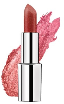 Metallic Matt Lippenstift, Hochwirksame Lippenfarbe mit feuchtigkeitsspendender, cremiger Formel, lang anhaltender, samtig-weicher, pflegender Lippenstift mit mattem Finish (#6 STUNNER)