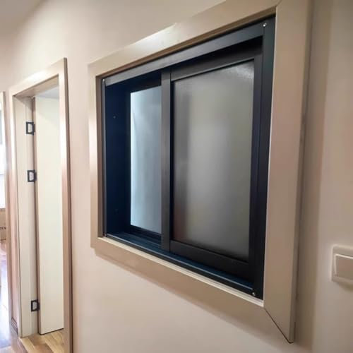 Fenster Window Kellerfenster Schiebefenster Fensterschlösser für horizontale Schiebefenster – Aluminium-Lüftungsschuppenfenster mit gehärtetem Glas und Fliegengitter – Dachfensterersatz für Keller, Ba