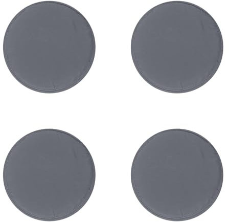 4er-Set Tragbar Rund Sitzkissen 30x30x2cm, Memory-Schaum mit Riemen rutschfest Gemütlich Abnehmbar Waschbar Perlbaumwolle Stuhlkissen für Wohnzimmer, Küche, Konferenzraum, Garten, 2er Set Dunkelgrau