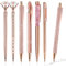 TYSM-CC 6 Stück Kugelschreiber Rosegold Set, Schöne Kugelschreiber, Kugelschreiber Glitzer Mit Großer Diamant, fürSchule, Zuhause, Büro und Geschenk (Rosegold)