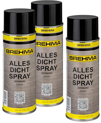 3x BREHMA Alles Dichtspray sprühbarer Kunststoff zum Abdichten Sprühdichtung schwarz