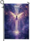 Magische Feengarten-Flagge, violetter verzauberter Engel, Outdoor-Dekor-Banner, doppelseitig, künstlerische Rasenflagge, saisonale Heimdekoration, 30,5 x 45,7 cm