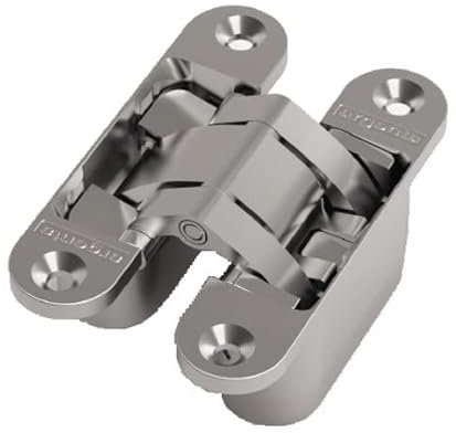 Charnière invisible Small en zamak dimension 95x23mm finition chromé mat - ARGENTA – 70000001