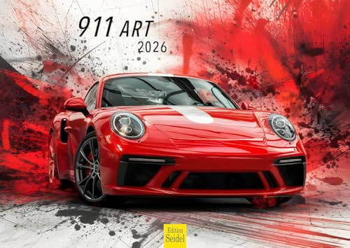 Edition Seidel Premium Kalender 911 Art 2026 Format DIN A4 Wandkalender Autokalender Auto Luxus Wagen Bunt Modern Pop Art Style