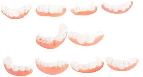 WRITWAA 10 Pièces Dentures dentiers d'halloween prothèses dentaires Faux Décorations d'halloween False PVC