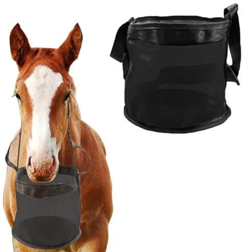 Sacs d'alimentation pour Chevaux, Stockage d'alimentation pour Sac pour Chevaux, Sac en Grains en Polyester avec Sangles réglables, Fournitures