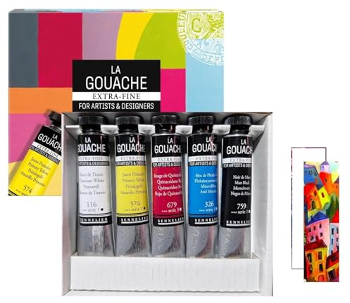 Sennelier gouache extra-fine 5 Tubes 21ml et 2 cartes