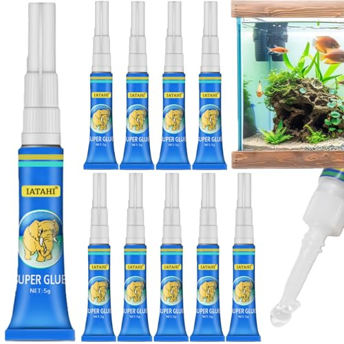 Aquarium Kleber,10pcs AllzweckKlebstoff,Aquarium Kleber Wasser,Korallenkleber,Transparent Unterwasserkleber Wasserfest,Schnell Trocknend Fischsicher Korallenkleber,Mooskleber