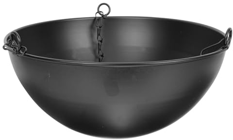 jojofuny Pot de Fleurs Suspendu en Fer Noir, Grand Format 25,5 X 12 Cm, Pot Décoratif pour Plantes Succulentes et Chlorophytum, Fournitures de Jardin Adaptées Balcon et Extérieur