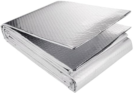 siduytin Luftpolsterfolie, Wärmedämmfolie, reflektierende Luftpolsterfolie, doppelseitig, für Dachprojekte, Wärmedämmung, Aluminiumfolie, 5 Meter