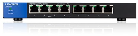 Linksys Switch Poe Non Manageable Gigabit Avec 8 Ports (Dont 4 Poe +) Lgs108P-Eu (Jusqu&Apos;à 1 000 Mbit/S, pour Entreprise, Maison, Bureau, surveillance Ip)