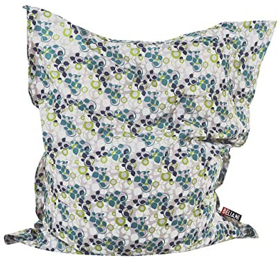 Beliani Lustiges Sitzkissen Polsterbezug EPS Kugel 140x180 cm bunt Pflanzen-Design Fuzzy