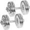 Movit® Kurzhanteln PRO 2er Set, Chrom Gusseisen Hanteln, 50kg, Stange 30mm Standardnorm, Griff gerändelt, Sternverschlüsse, Hantel Set Kurzhantelset Gewichte