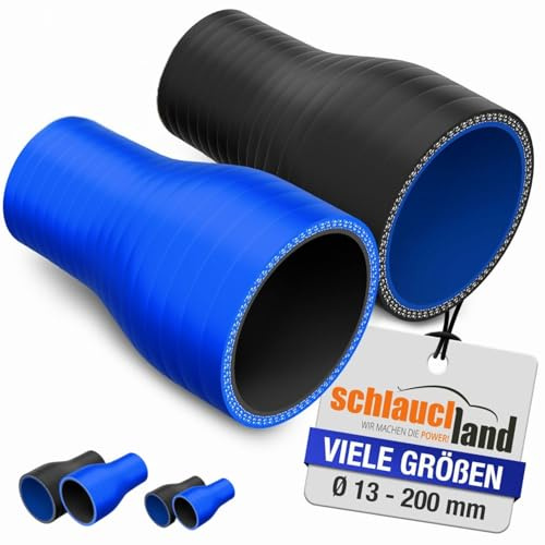 REDUZIERSTÜCK Silikon ID-Ø 60-34mm schwarz 200°C | AUSWAHL | Silikonschlauch Reduzierung Reduzierstück Reduzierer Ladeluft Schlauch Kühlmittel Heiss-Wasser Adapter flexibel Rohr clean ohne Logo