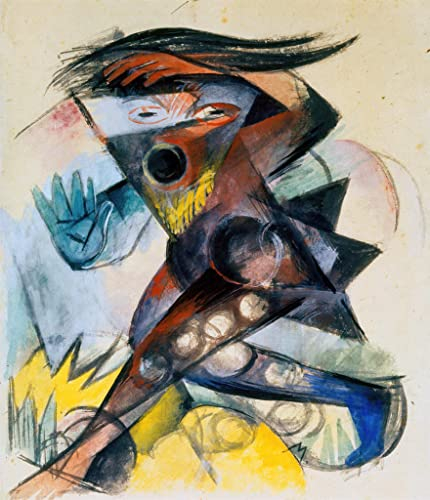Kunstdruck/Poster: Franz Marc Caliban Figurine für Shakespeares Sturm - hochwertiger Druck, Bild, Kunstposter, 40x45 cm