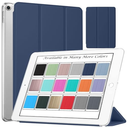 DuraSafe Cases Funda trasera para iPad Air 1 2013 de 9,7 pulgadas [Air 1ª generación] A1474 A1475 A1476 MD785B/A MD788B/A MD786B/A MD789B/A Trifold Hard Smart PC cubierta trasera - Azul marino