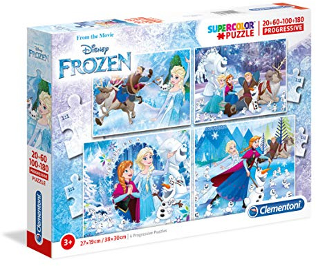 Clementoni 07723 07723-Supercolor - Frozen - 20 + 60 + 80 + 180 Stück, Mehrfarbig