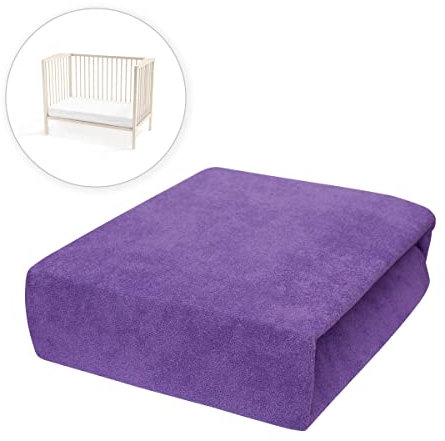 Frottier Spannbettuch passend zu 160x70 cm Kinderbett Matratze (Violett)