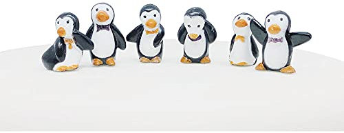 Anniversary House 6pcs Penguin Plastic Cake Topper Picks Christmas Cake Decorations, Christmas Cake Toppers, Yule Log Decorations, Traditional Non-Edible Decorations, BX311 UK