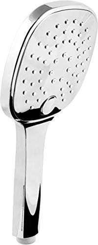 Cornat Handbrause Celletta - 116,5 mm Kopfdurchmesser - verchromt - 3 Strahlarten: Normal- & Softstrahl - Anti-Kalk & Wasserspareinsatz / Brausekopf für Dusche & Badewanne / Duschbrause / TECB3411