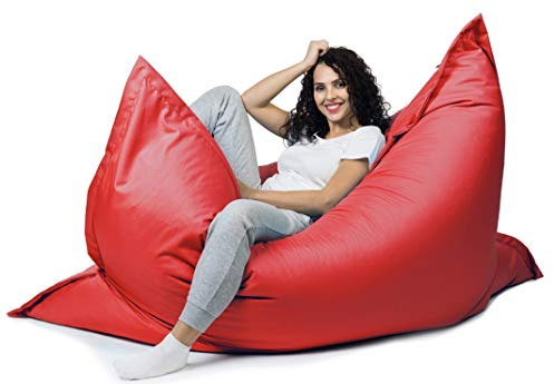 sunnypillow XXL Sitzsack, Riesensitzsack Outdoor & Indoor 180 x 145 cm mit 380L Styropor Füllung Sessel für Kinder & Erwachsene Sitzkissen Sofa Beanbag viele Farben und Größen zur Auswahl Rot