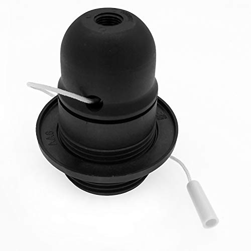 Portalampada a catena con filettatura E27, E26 E27 vintage Edison a vite in plastica, set di montaggio (nero)