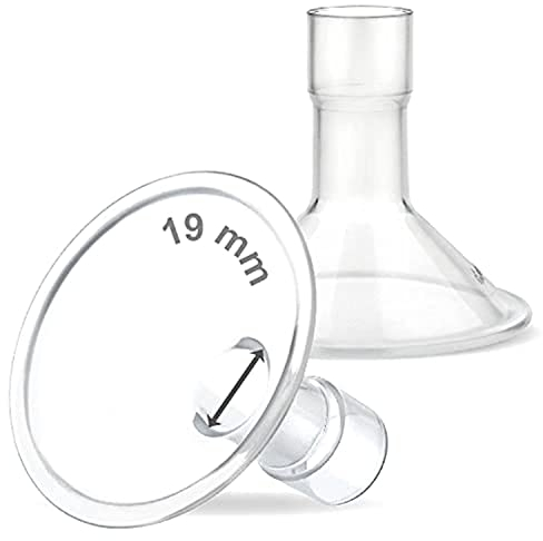 Maymom Myfit 19 Mm Shields; Compatible with Medela Breast Pump- Personalfit, Freestyle, Harmony, Maxi, Freestyle Flex Connector; Connect to Widemouth/Narrow Connector, 2 Pcs