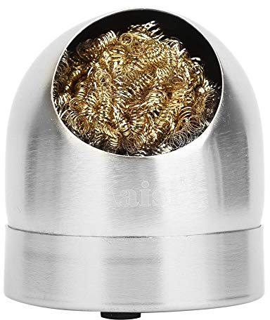 Dome Design Easy Cleaning Copper Steel Alloy Wire Ball Soldering Tip Cleaner Soldering Iron Tip Cleaner for Cleaning Solder Irons Tips(Silver)