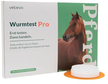 vetevo Wurmtest Pferd Pro - inkl. Eizählung - für selektive Entwurmung | Erfasst Spulwürmer, Strongyliden & Leberegel, Kotprobe bequem von zu Hause, Ergebnis in 12 Stunden