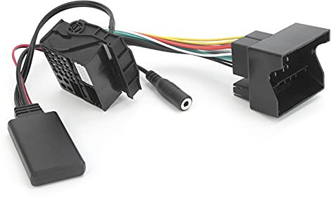 Qqmora Adaptateur o de Câble AUX Bluetooth 5.0 de 59,1 Pouces avec Microphone pour E60 E63 E64 E65 E66 E87, Technologie embarquée/GPS et sécurité,aux bluetooth e60