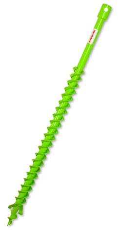 WERHE Erdbohrer 40 mm, 80 cm, Vollstahl-Doppelspirale, Sechskantaufnahme | Gehärtete Bohrspitze, Sicherungsbolzen, Rostschutz-Beschichtung, für Zaunpfähle, Pflanzungen, kompatibel mit Akkuschraubern