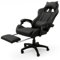 BAKAJI SF210409 Fauteuil de Jeu pour Bureau, Maison, inclinable, avec Repose-Pieds, Noir, Similicuir, Unica