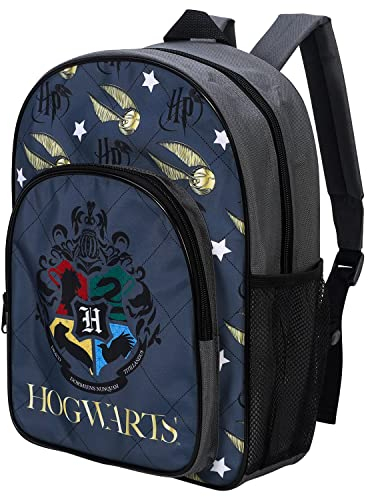 William Lamb Harry Potter Hogwarts Kids Childrens Premium Backpack School Travel Bag with side mesh pocket and front zipped pocket, Multicolour, 36.7cm (height), 26cm (width), 13cm (depth) (02921)