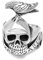 RobertDTesta Skull Crow Ring Für Männer, Gothic Vintage Persönlichkeit Skull Letter Edelstahlring,Silber,8