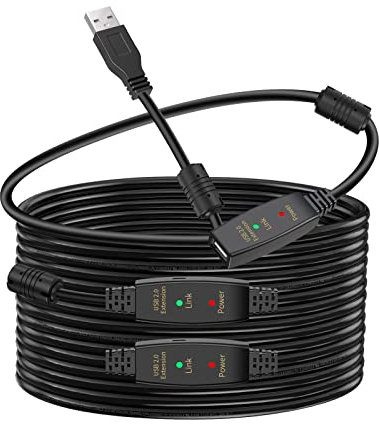 LDKCOK 100FT Active USB Extension Cable 2.0 Male to Female with A Extension chipset Signal Booster - Active Extension/Repeate