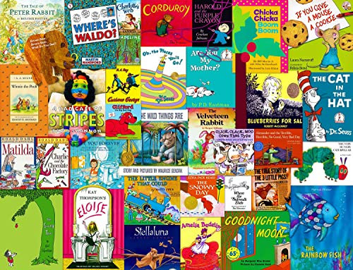 Springbok Childhood Stories 1000 Piece Jigsaw Puzzle for Adults & Kids Features Book Covers from Some of Your Favorite Childhood Stores