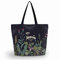 AOKSUNOVA Stofftasche Bedruckt mit Reißverschluss Einkaufstasche Groß Stoffbeutel Tragetasche Beuteltasche Blumen