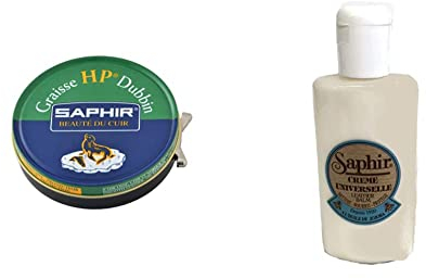 Saphir Graisse Chaussures Avel Boîte, Noir, 100 ml, 1 Unité & Cirage Crème Universelle 150 ml (Lot de 1)