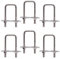 BENLIUDH Bulloni a U larghi 2,5 cm, lunghezza 70 mm M6 in acciaio inox, morsetti quadrati per tubi con dado e piastra (6 set)