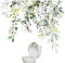 SunaOmni Autocollants De Toilette Feuilles Plantes Couvercle Siège Peel Amovible Murale Autocollant Mural Salle Bains Décor Fleurs Vertes