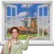 Magnet Fliegengitter Fenster Insektenschutz, 65 x 100 cm Fiberglass Mesh Curtain, Anti-Riss-verstärktes Oberteil, Der Magnetvorhang ist Ideal für die Terrassentür Balkontür - Grau